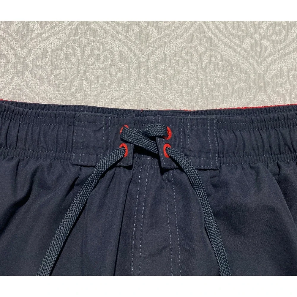 Speedo Mens XL Navy Blue Red Colorblock‎ Board Shorts Swim Trunks Cargo Pocket
